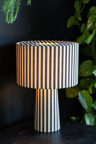 Image of the Black & White Stripe Table Lamp