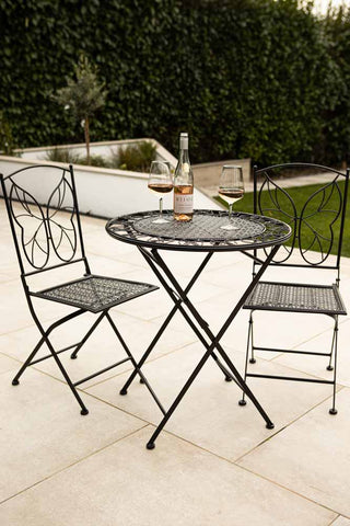 Image of the Black Butterfly Outdoor Table & Chair Bistro Set