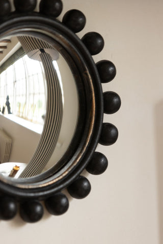 Detail image of the Black Bobbin Convex Mirror