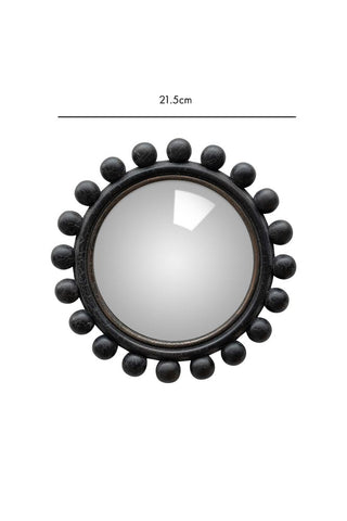 Dimension image of the Black Bobbin Convex Mirror
