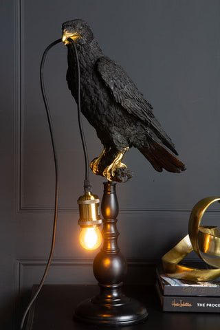 Lifestyle image of the Black Crow Table Lamp