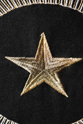 Image of the star for the Black Star Embroidered Cushion