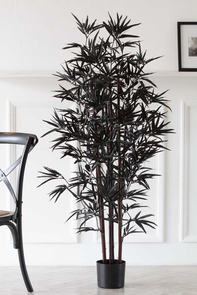 black bamboo plants in pots Black Faux Bamboo Plant