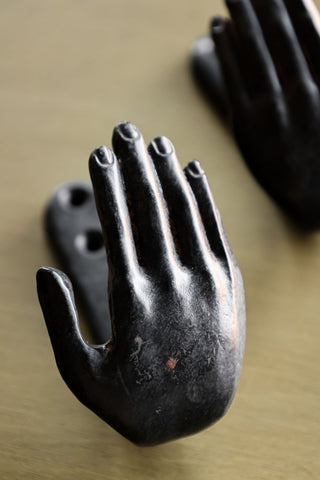 Detail image of the Set of 2 Black Iron Hand Hooks