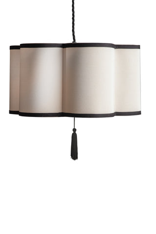 Image of the Black & Cream Lantern Curved Ceiling Lamp Shade on a white background