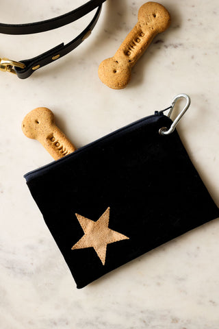 Image of the Black With Faux Tan Suede Treat Pouch