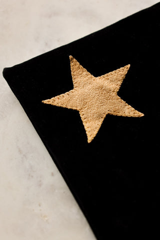 Detail image of the Black With Faux Tan Suede Treat Pouch