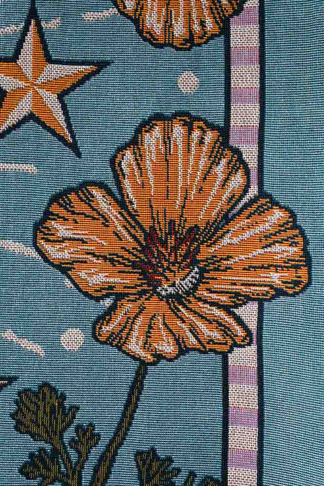 Denim Bone Blue Loved Woven Cotton Throw Rockett St George