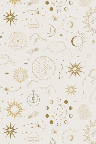 Close-up image of the Bobbi Beck Mystica Off-White & Gold Wallpaper