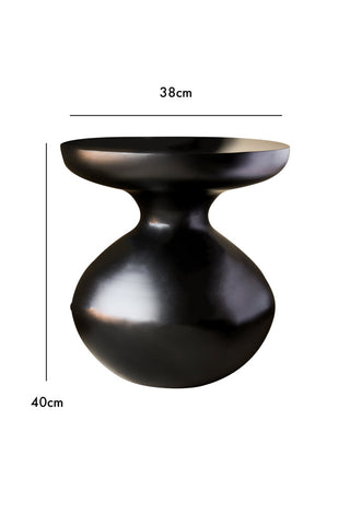 Dimension image of the Bowl-Shaped Base Black Side Table
