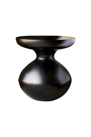Image of the Bowl-Shaped Base Black Side Table on a white background