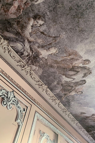 Close-up image of the Ceiling Of The Chateau de Versailles Panoramic Wallpaper on a ceiling
