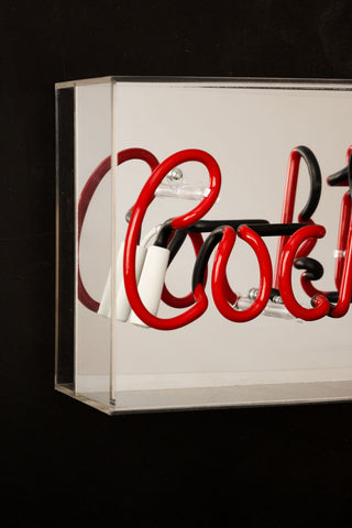 Close-up image of the Cocktails Neon Light Box