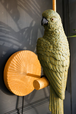 Close-up image of the Colourful Parrot Wall Lamp