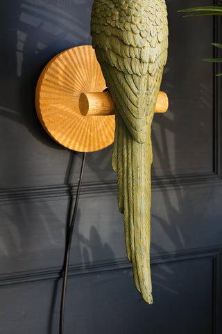 Image of the tail on the Colourful Parrot Wall Lamp