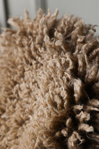 Image showing the thickness of the Curly Sheepskin Rug In Butterscotch