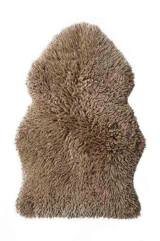 Image of the Curly Sheepskin Rug In Butterscotch on a white background