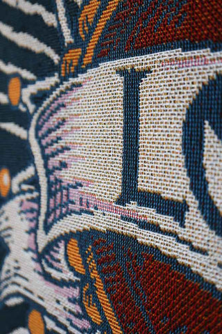 Image of the texture on the Denim & Bone Midnight Blue Loved Woven Cotton Throw