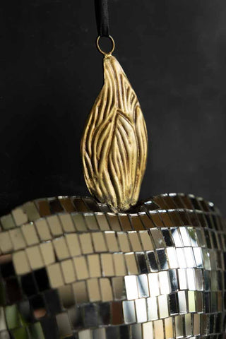 Image of the finish for the Disco Ball Mirrored Heart Ornament