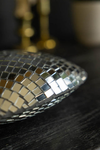 Detail image of the Disco Ball Mirrored Heart Ornament