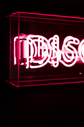 Close-up image of the Disco Neon Light Box