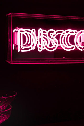 Image of the Disco Neon Light Box switched on