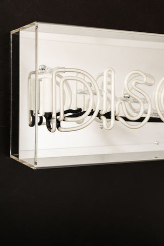 Close-up image of the Disco Neon Light Box switched off