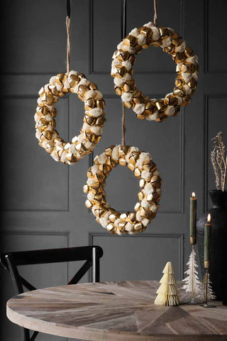 Double-sided Ivory Bell Christmas Wreath