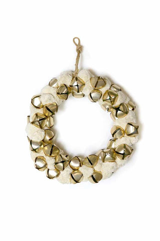 Image of the Double-sided Ivory Bell Christmas Wreath on a white background