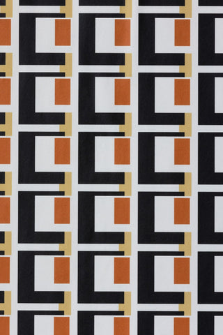 Close-up image of the Rockett St George Electric Geometric Rust Wallpaper