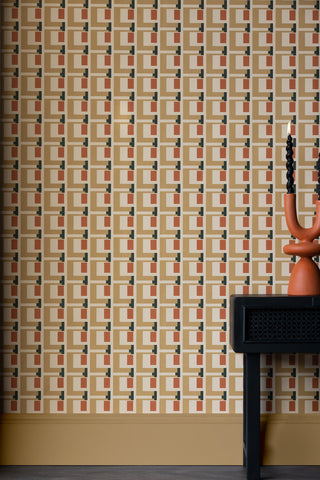Detail image of the Rockett St George Electric Geometric Sand Wallpaper