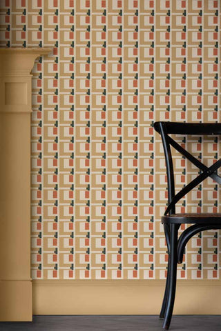 Lifestyle image of the Rockett St George Electric Geometric Sand Wallpaper