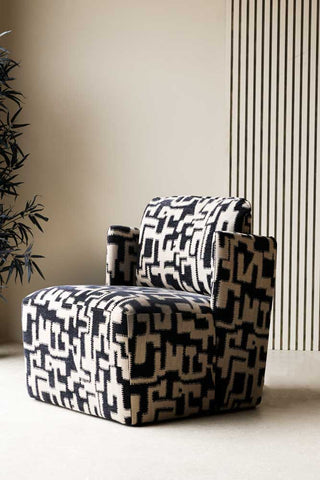 Image of the Fabulous Monochrome Pattern Club Chair