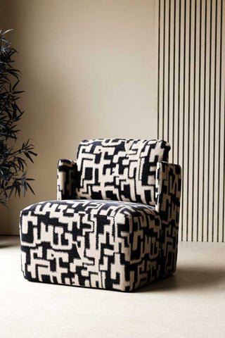 Lifestyle image of the Fabulous Monochrome Pattern Club Chair