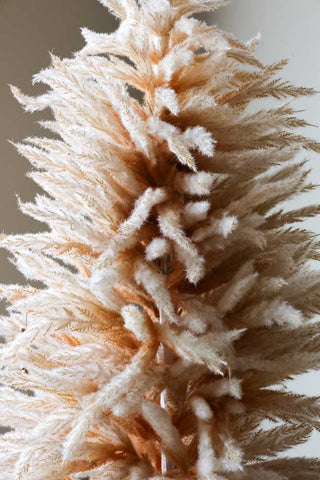 Close-up image of the Small Faux Pampas Grass Christmas Tree
