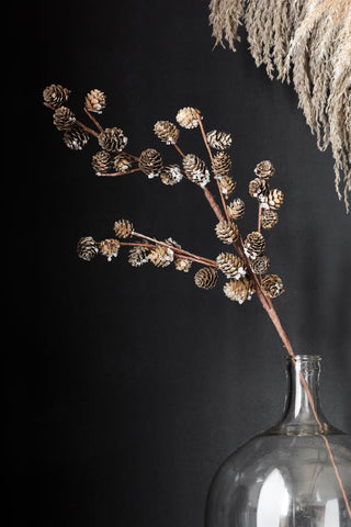 Image of the Faux Pinecone Branch Stem in a vase