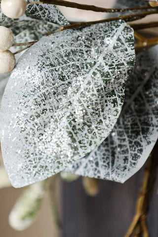 Detail image of the Frosted Laurel & Mistletoe Christmas Garland