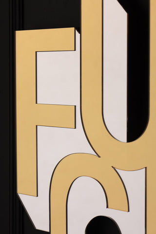Close-up image of the Fuck Decorative Wall Mirror