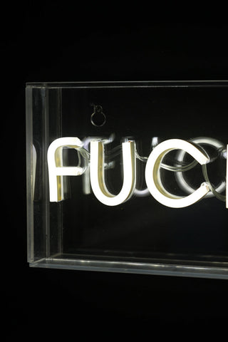 Close-up image of the Fuck Off LED Neon Acrylic Light Box