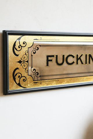 Close-up image of the Fucking Fabulous Typography Mirror