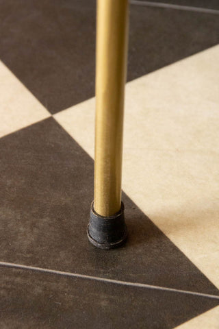 Detail image of the leg on the Gatsby Side Table with Leather Magazine Holder