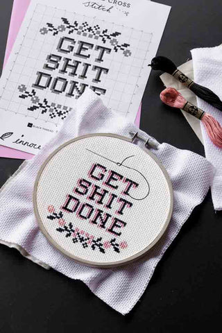 Image of the Get Shit Done Cross Stitch Kit
