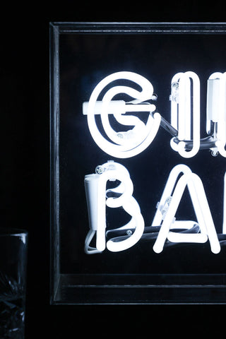Close-up image of the Gin Bar Neon Light Box