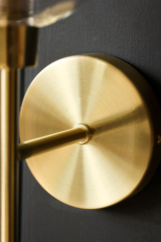 Detail Image of the finish for the Glass Globe & Brass Wall Light