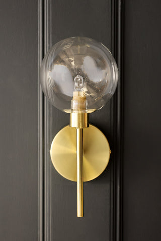 Image of the finish for the Glass Globe & Brass Wall Light