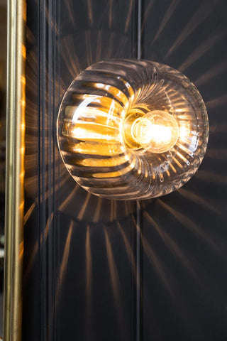 Image of the Ribbed Glass & Brass Wall Light