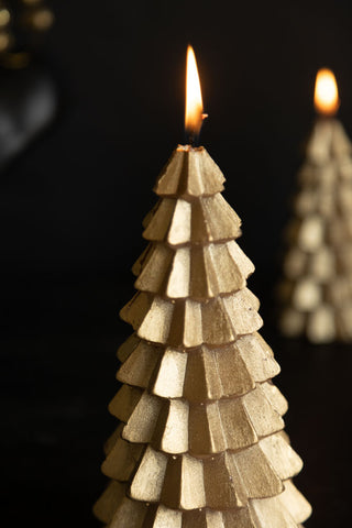 Image of the Gold Christmas Tree Candle - Small