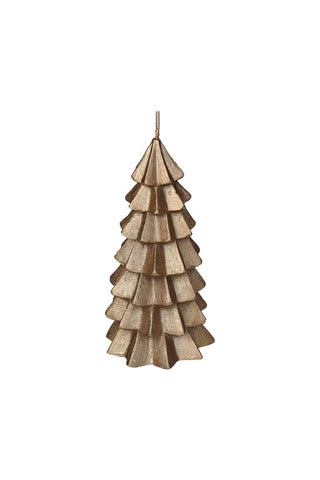 Image of the Gold Christmas Tree Candle - Small on a white background