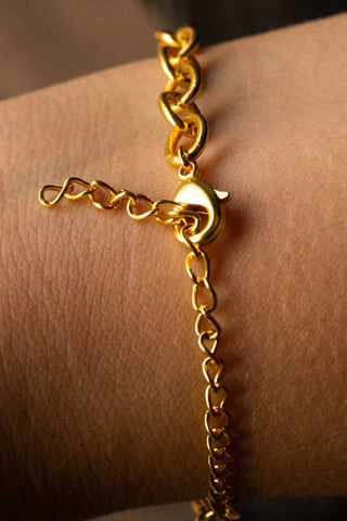 Image of the extender for the Gold Crystal Evil Eye Charm Bracelet