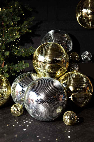 Lifestyle image featuring the Gold Disco Ball - 40cm
